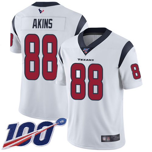 Houston Texans Limited White Men Jordan Akins Road Jersey NFL Football #88 100th Season Vapor Untouchable